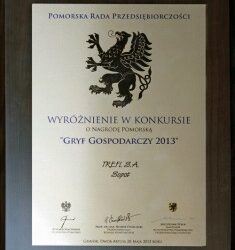 Trefl wyróżniony w konkursie „Gryf Gospodarczy 2013”