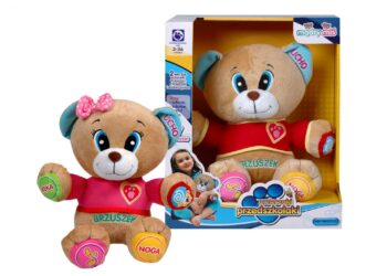 Mądry miś E-EDU z serii Zwierzaki Przedszkolaki, chłopczyk lub dziewczynka (25 cm)